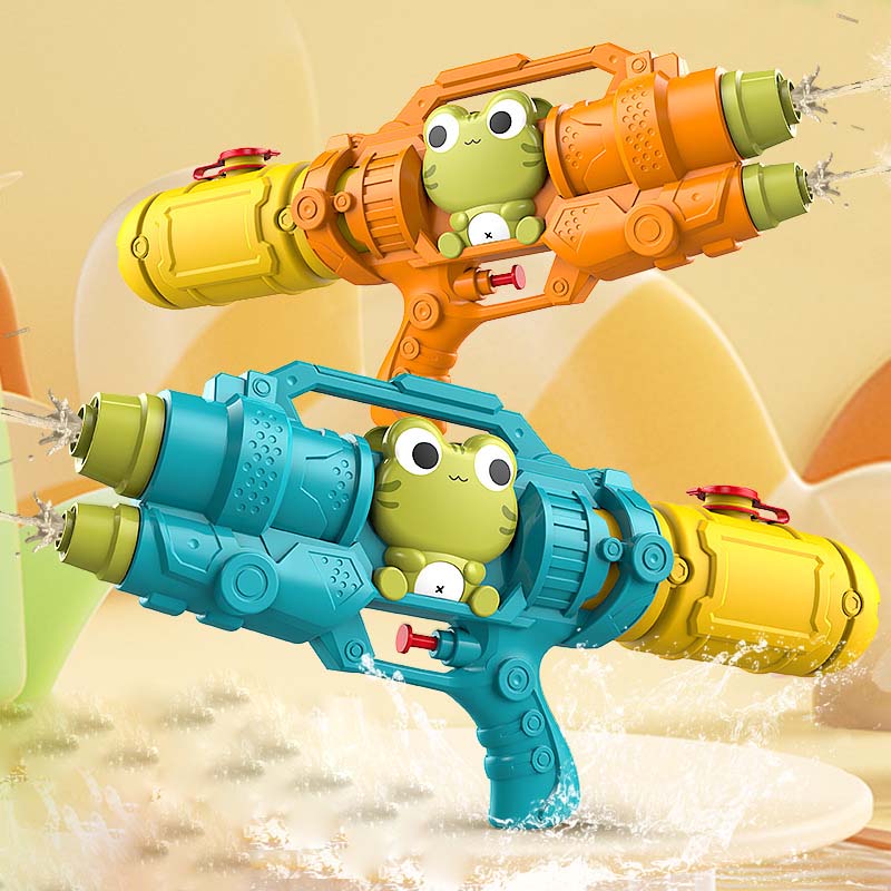 Summer large children frog water gun, toys, large -capacity dinosaur, water, waterproof outdoor beach drama, water goods wholesale